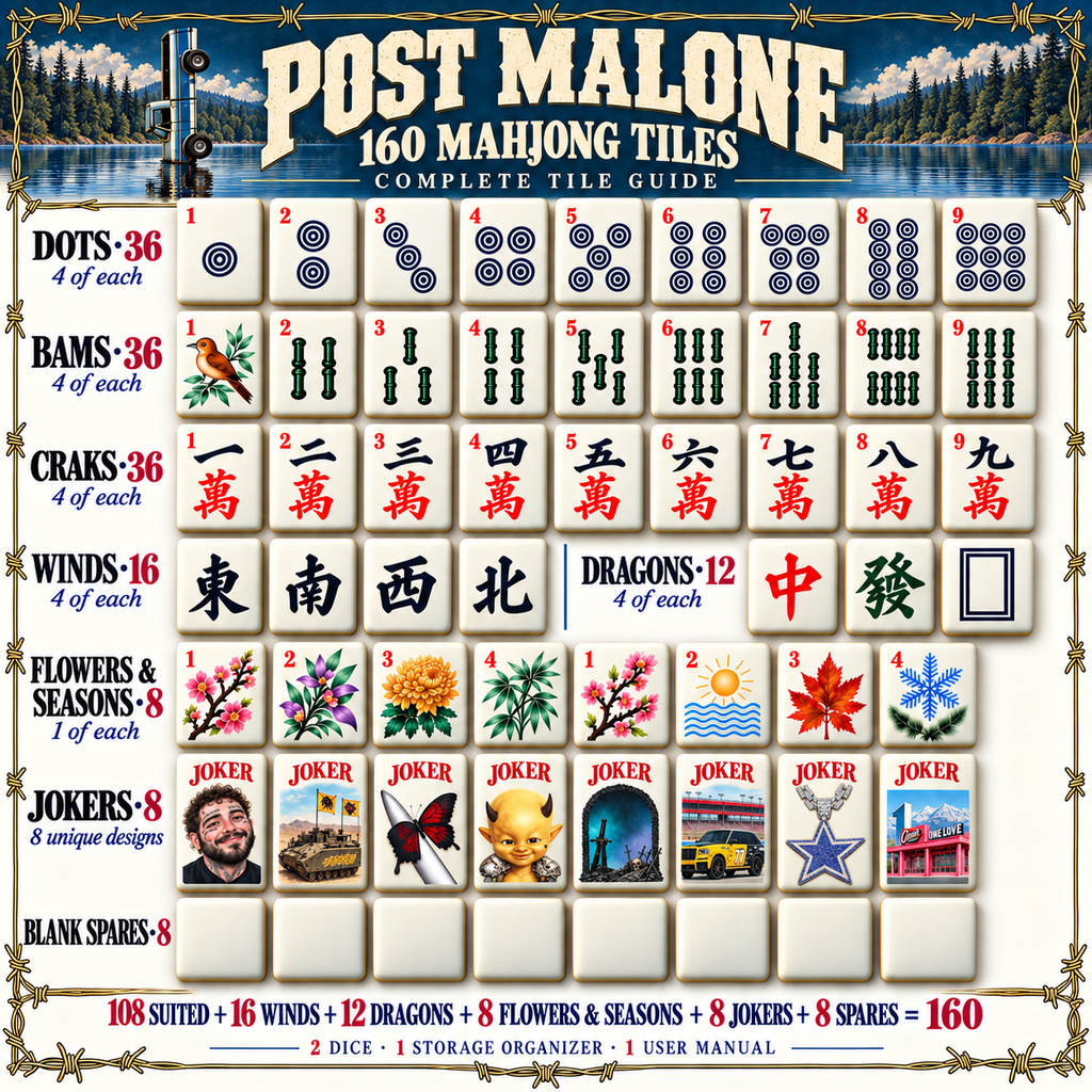 Premium PTML Mahjong Tiles Set TTMH