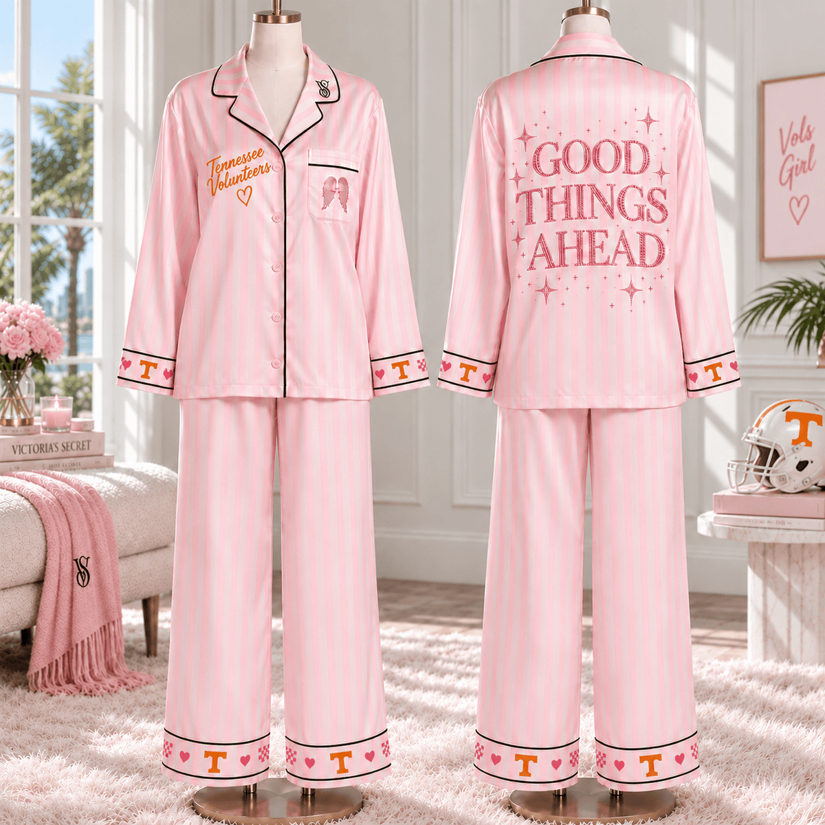 TVF Women’s Premium Signature Satin Pajama Set NTNA