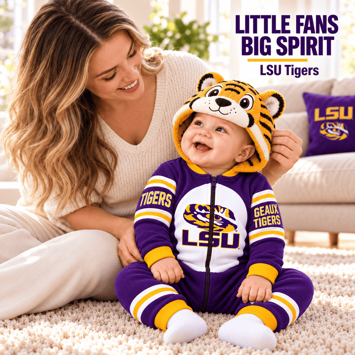 LSU Premium Hooded Romper TMH