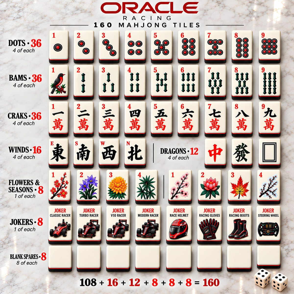 Premium ORC Mahjong Tiles Set TTMH